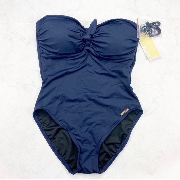 [Michael Kors] Navy Bandeau One Piece Swimsuit - Picture 1 of 6